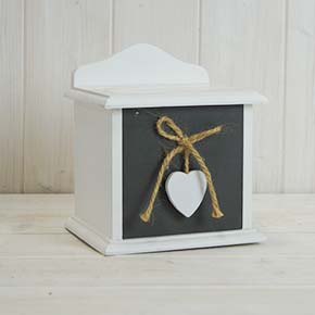 Small Wooden Drawers with Grey Front and Cut Out Heart detail page